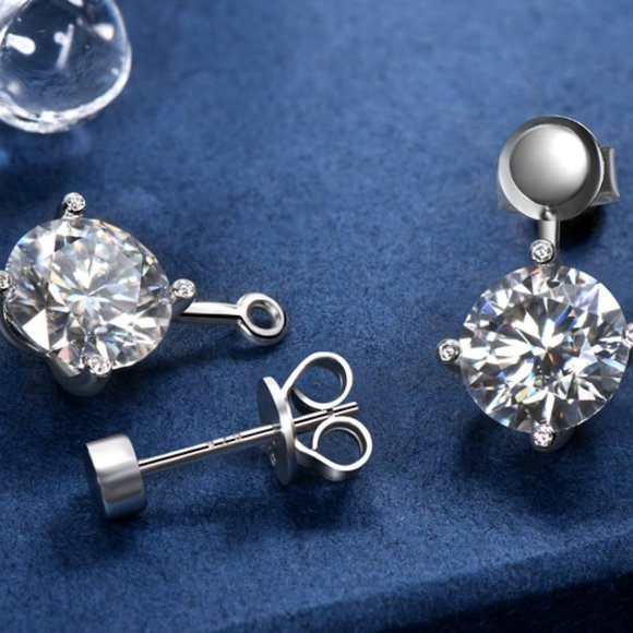 4 Carat Moissanite Drop Earrings - Picture 4 of 4